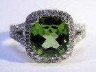 Green Cushion Peridot