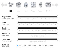 Start from choosing diamond Start from choosing ring design